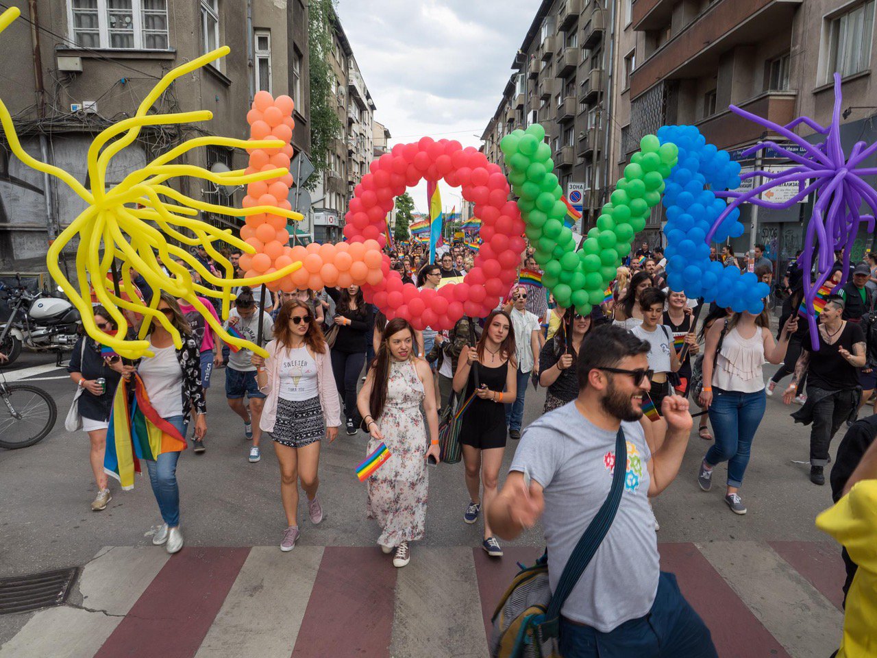 Love balloons at Sofia Pride.