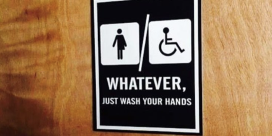 Gender Neutral bathroom sign 'whatever, just wash your hands' as NHS England launches consultation