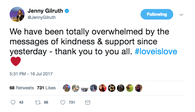 Jenny Gilruth tweets cute response to messages about relationships