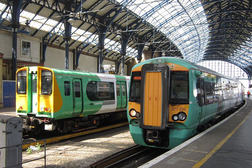 Southern Trains at Brighton Station.