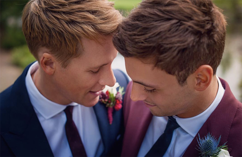 Dustin Lance Black and Tom Daley on their wedding day