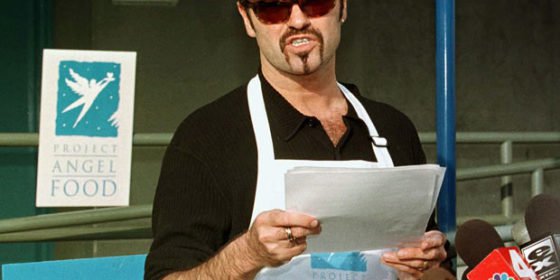 George Michael at a Project Angel Food press conference