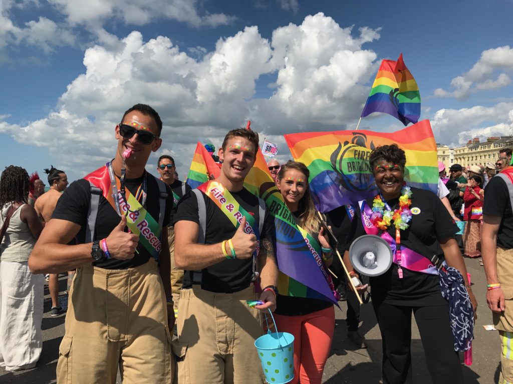 Firefighters at Brighton Pride