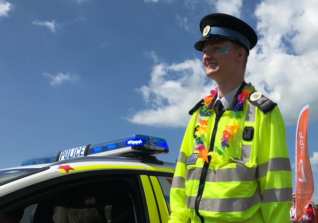 posing policeman brighton pride
