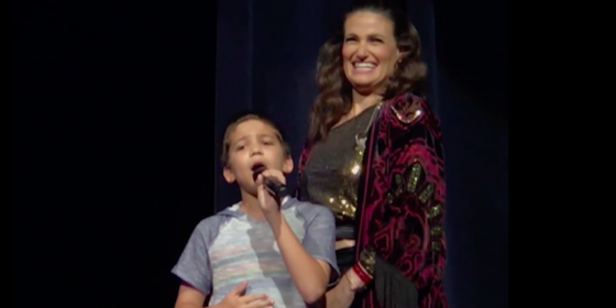 Idina Menzel is left shocked by the boys vocals