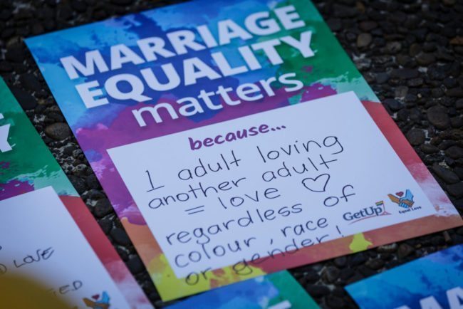 Protesters push for Parliamentary vote on marriage equality