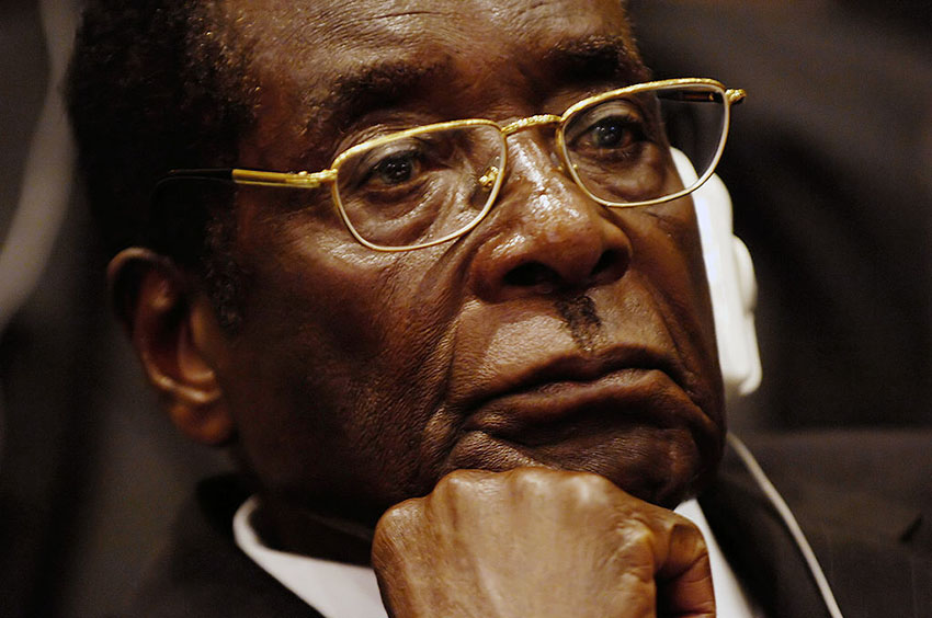 Robert Mugabe is the president of Zimbabwe