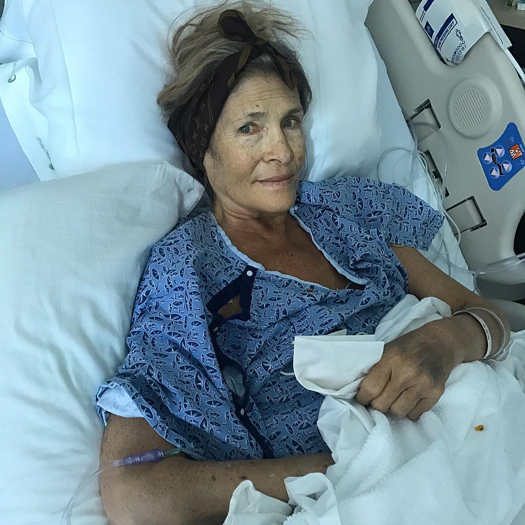 Colton Haynes' mother in the hospital.