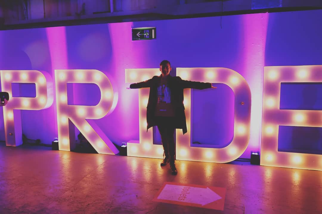 Bradley discovering his voice on body confidence at this year's National Student Pride | Photo: Instagram @BradleyBirkholz