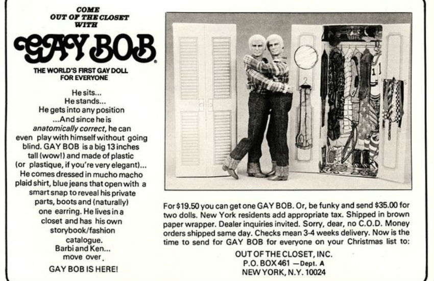 Original 1978 advert for Gay Bob