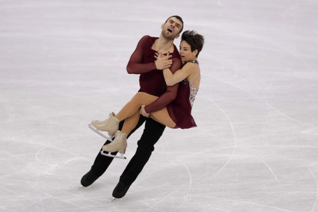 GANGNEUNG, SOUTH KOREA - FEBRUARY 11: Meagan Duhamel and Eric Radford of Canada compete in the Figure Skating Team Event ? Pairs Free Skating on day two of the PyeongChang 2018 Winter Olympic Games at Gangneung Ice Arena on February 11, 2018 in Gangneung, South Korea. (Photo by Richard Heathcote/Getty Images)