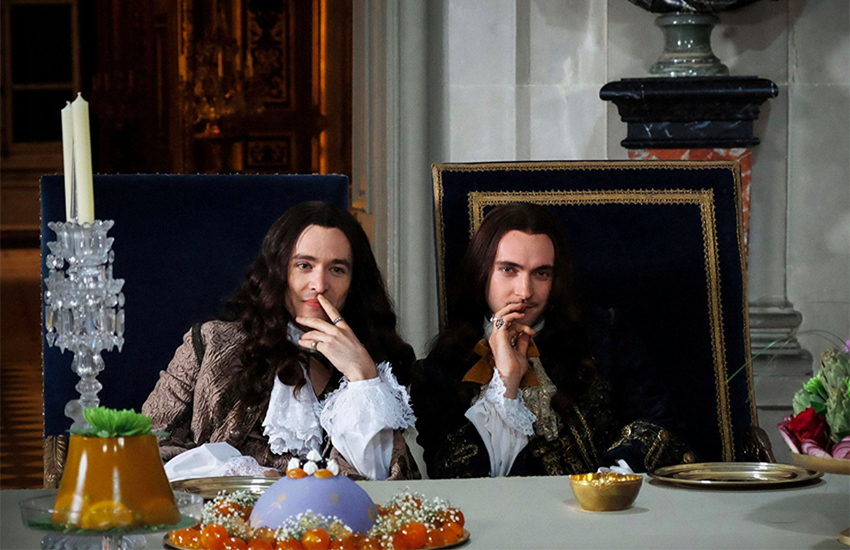 Philippe I and Louis XIV in the TV series Versailles.
