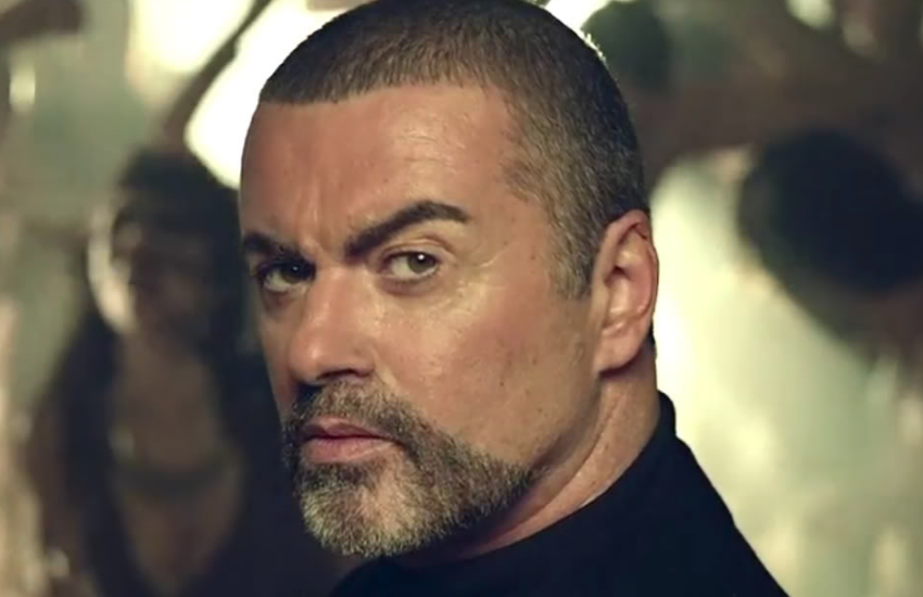 George Michael in the video for White Light