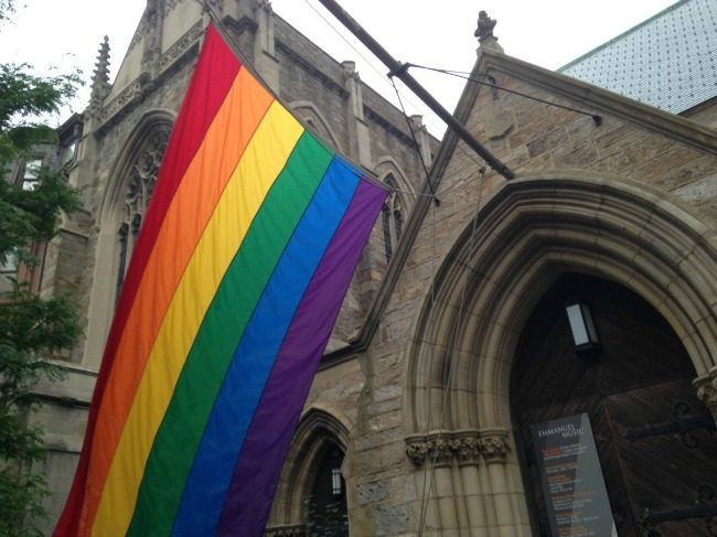 Church rainbow flag