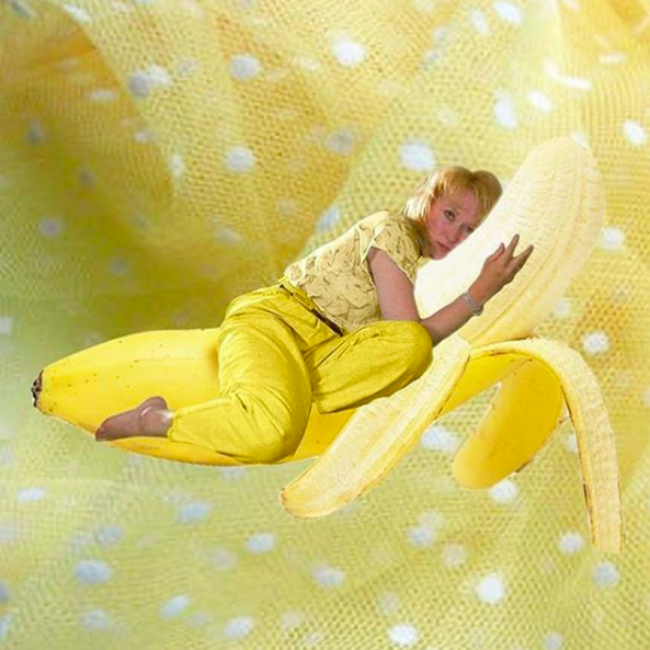 Meryl Streep on a banana