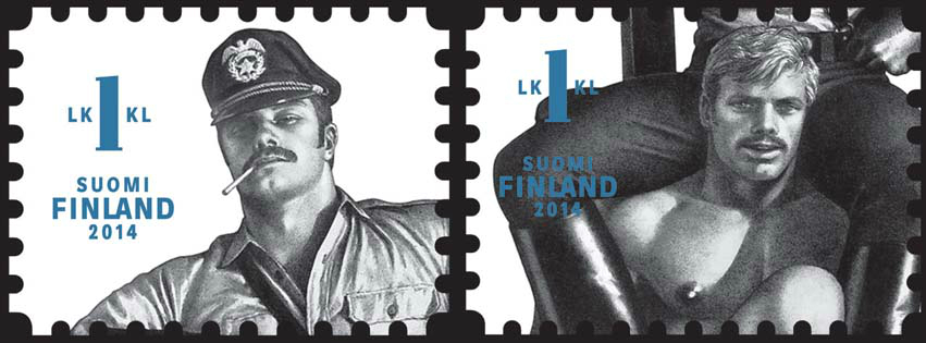 Tom of Finland stamps created by the Finland postal service in 2014 to commemorate the artist 