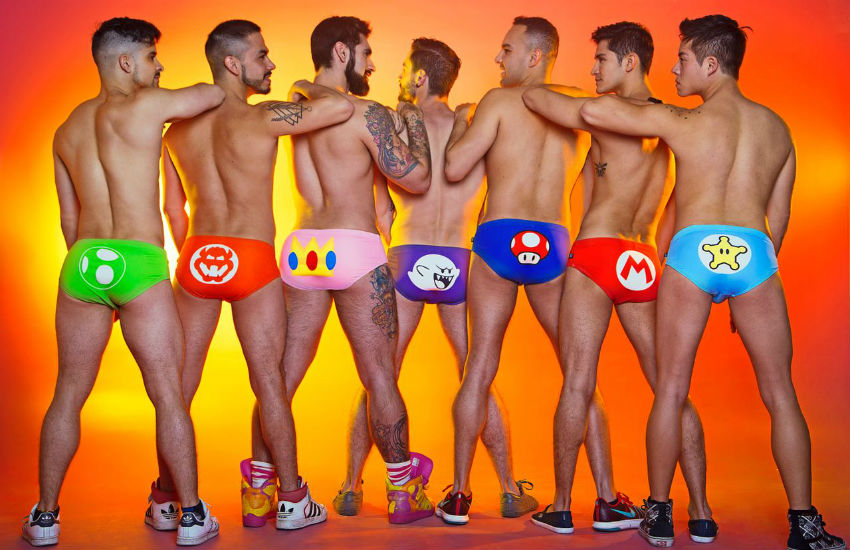 Group of Gaymers in their underwear from Mexico City