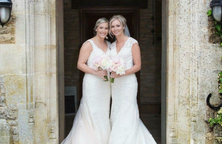 Kelly Sibley and partner Laura on their wedding day