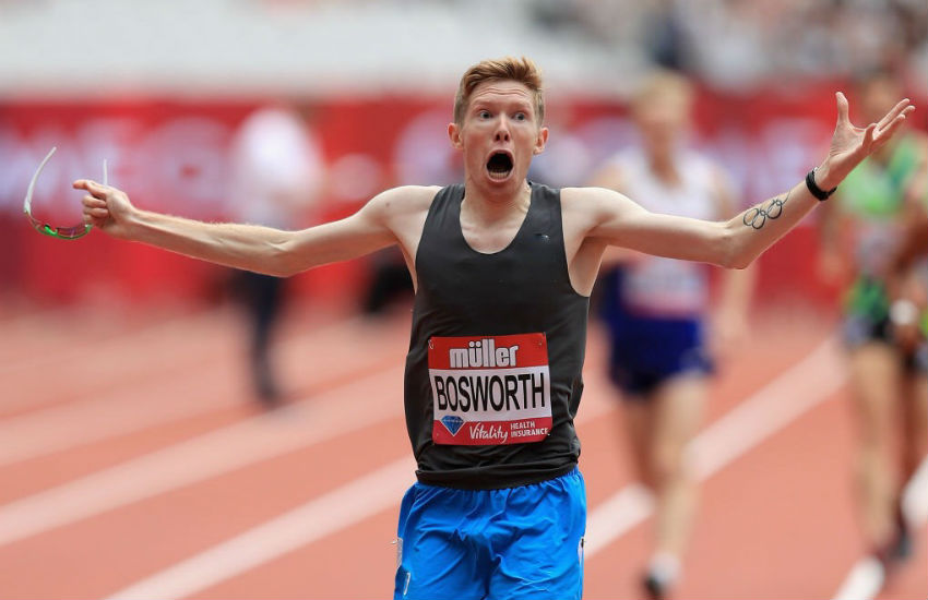 Tom Bosworth breaking the world record at the Anniversary Games