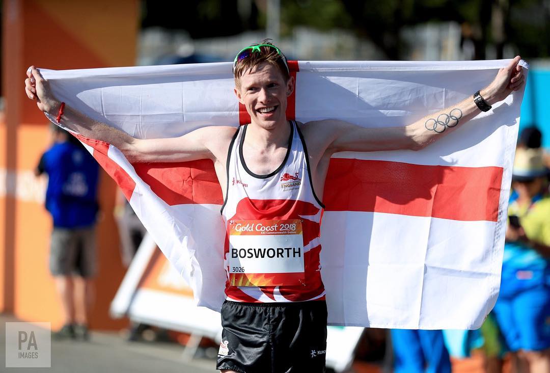 Tom Bosworth winning silver at the Commonwealth Games