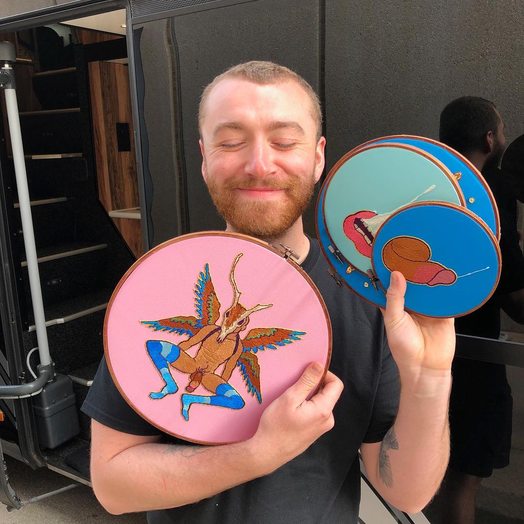 Sam Smith with his bday presents