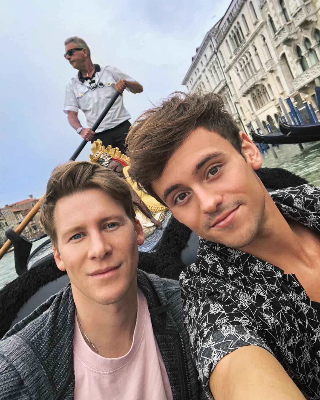 Tom Daley and Dustin Lance Black in Venice