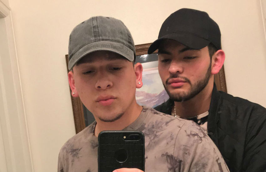 Christopher Giovanni Huizar and Gabriel Enrique Roman selfie in the mirror