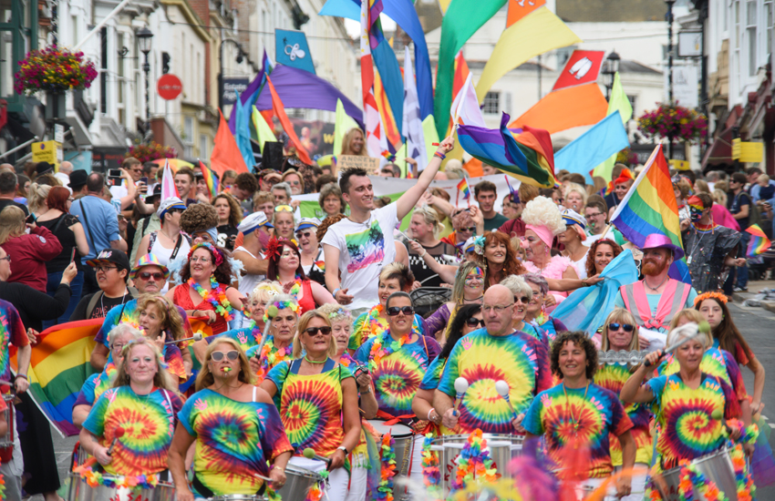 Marchers at Isle of Wight Pride 2017