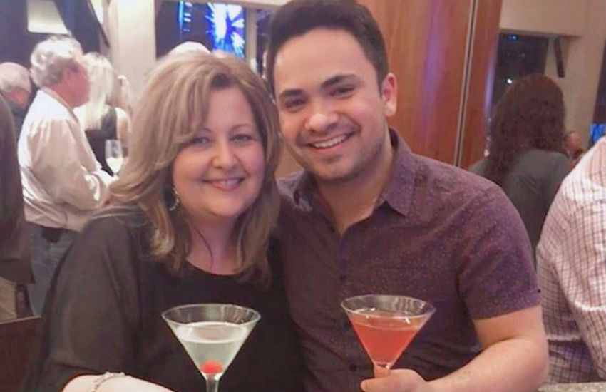 Joyce and gay son, Adam share a cocktail