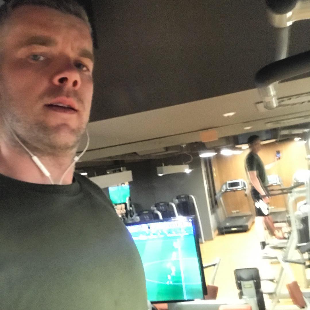 Russell Tovey in the gym