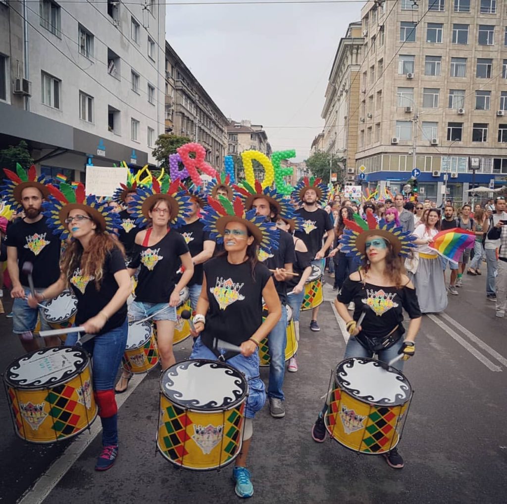 Marchers at Sofia Pride Parade