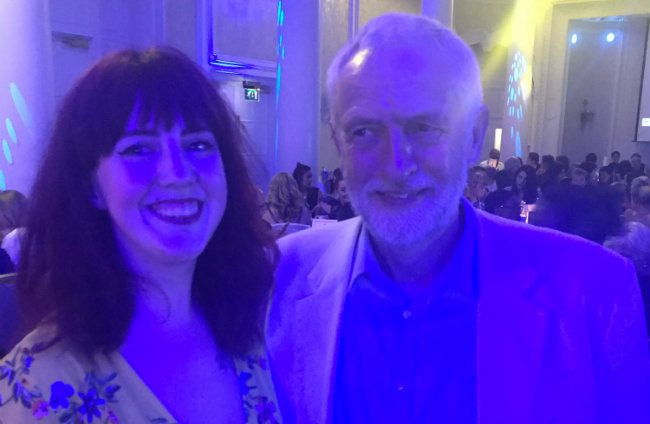 GSN staffer Charlie Mathers with Jeremy Corbyn