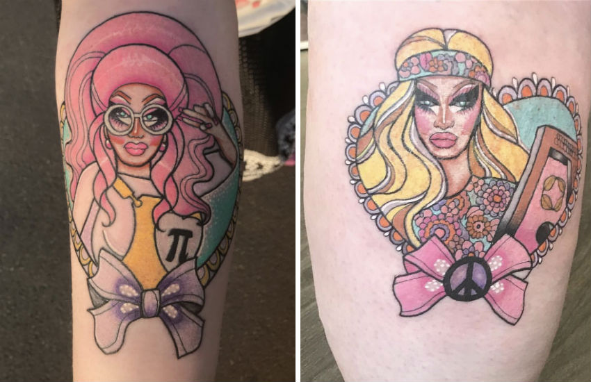 The two Trixie tattoos belonging to @beccahart1990