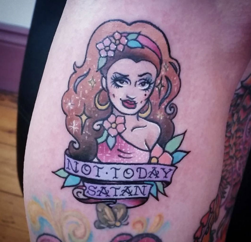 'Not today Satan' - another Bianca Del Rio, this time by @carlatattoos 