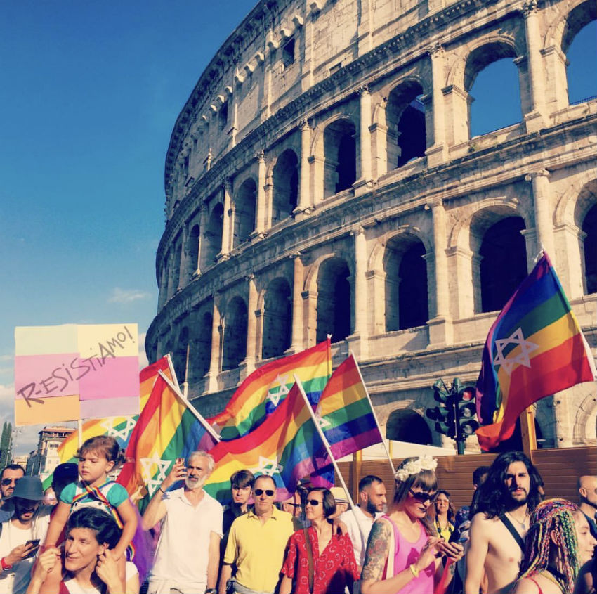 Plenty of rainbow flags and families