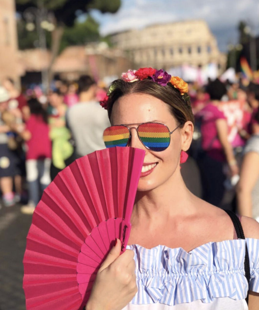 A woman at Rome Pride 2018