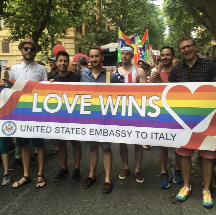 The US Embassy was one of several embassies to take part in Rome Pride 