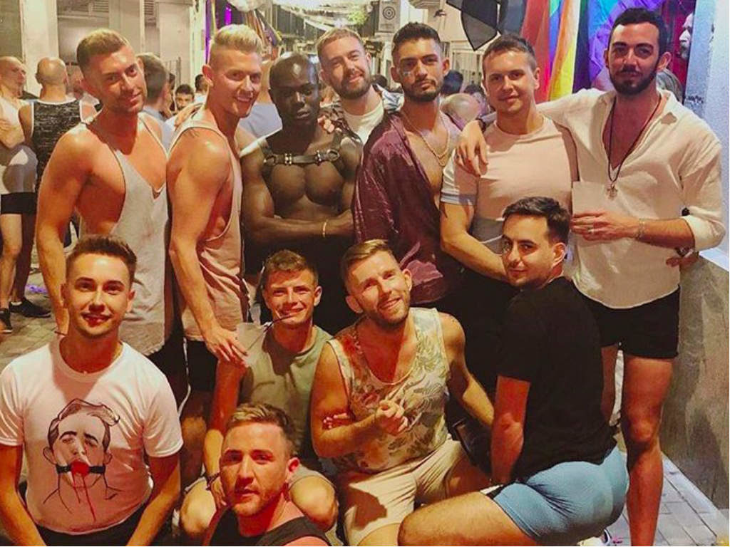 A group of friends at Sitges Pride