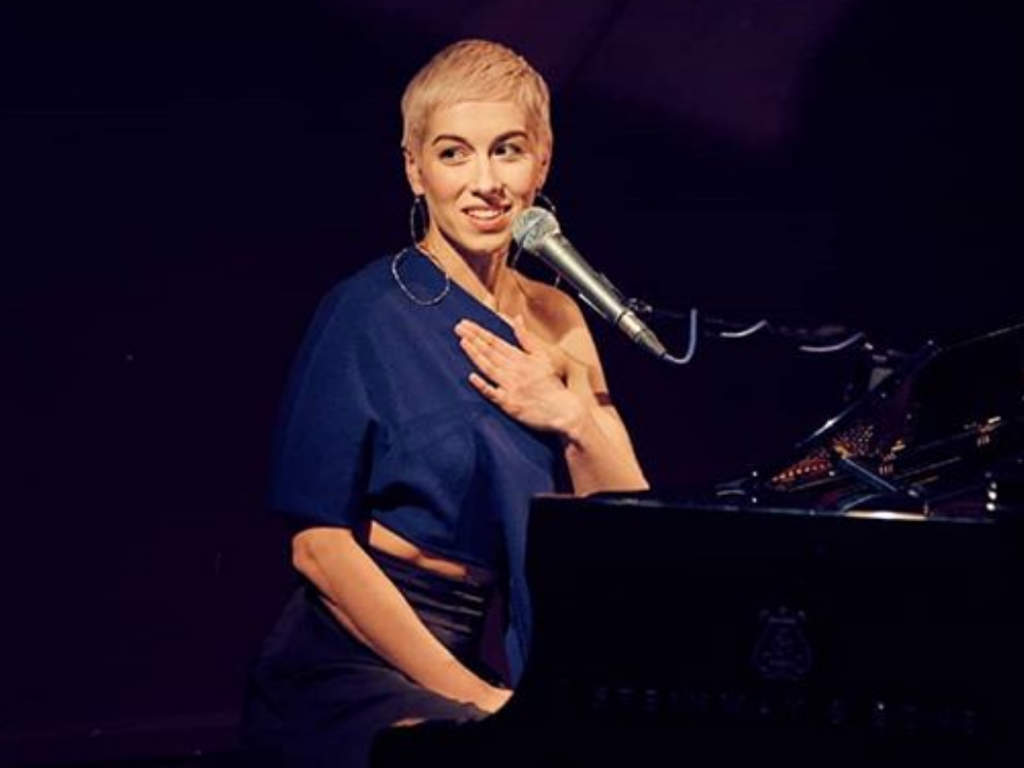 Singer SuRie during a concert