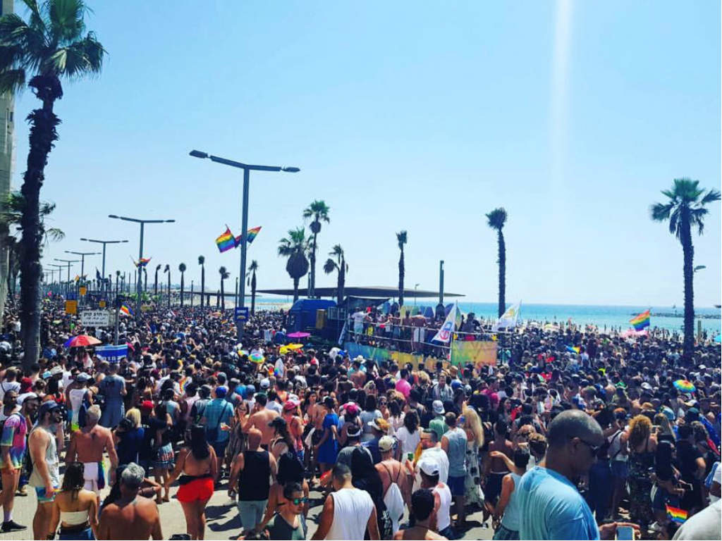 A view of Tel Aviv during pride parade