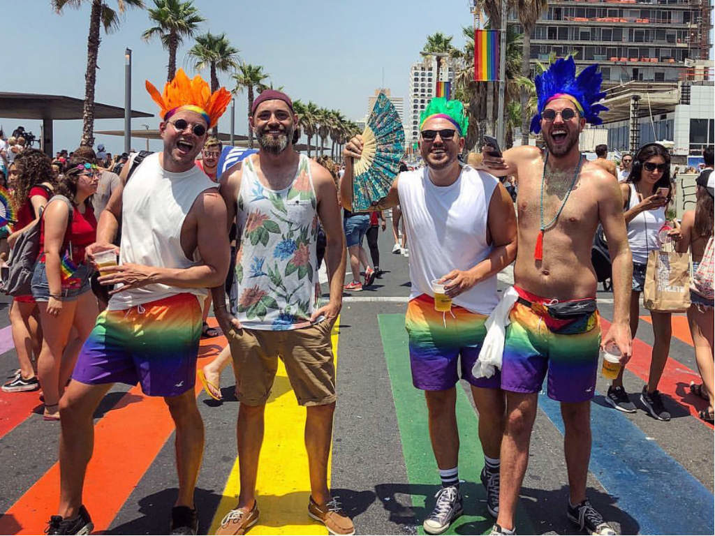 Four men at Tel Aviv Pride