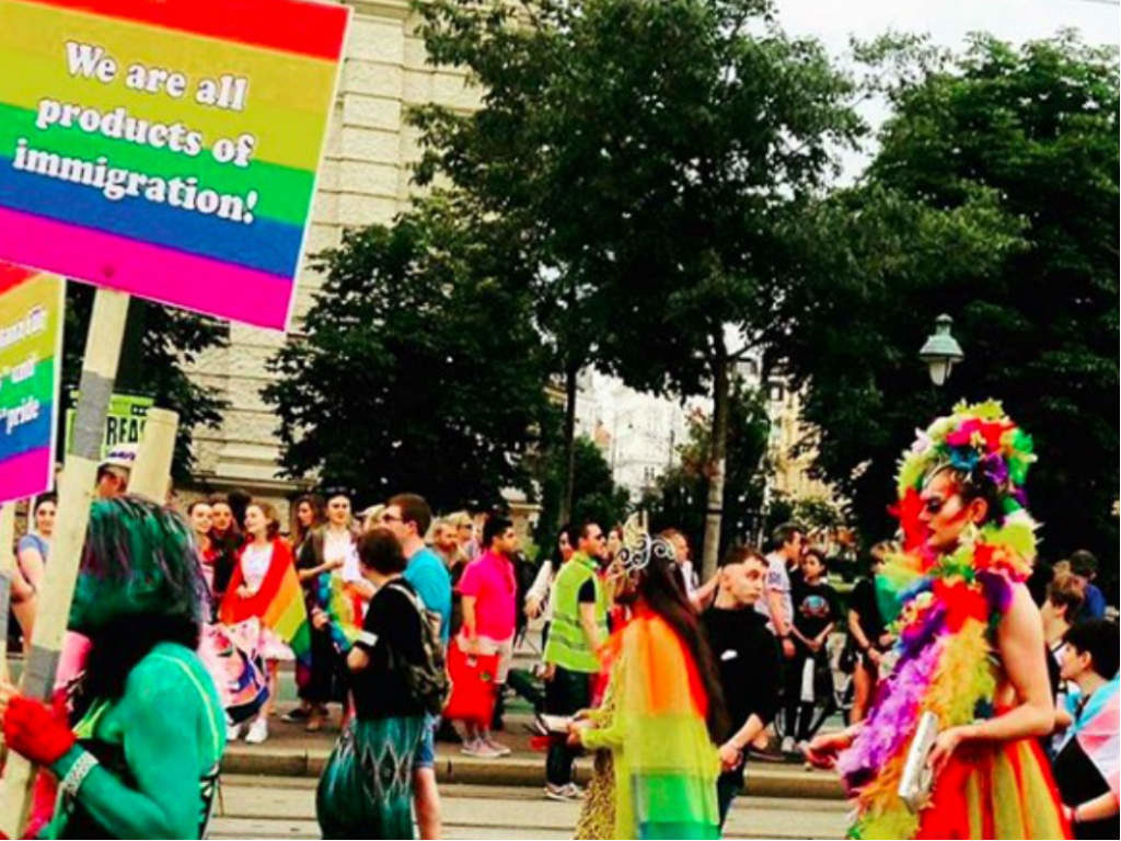 Marchers at the Rainbow parade