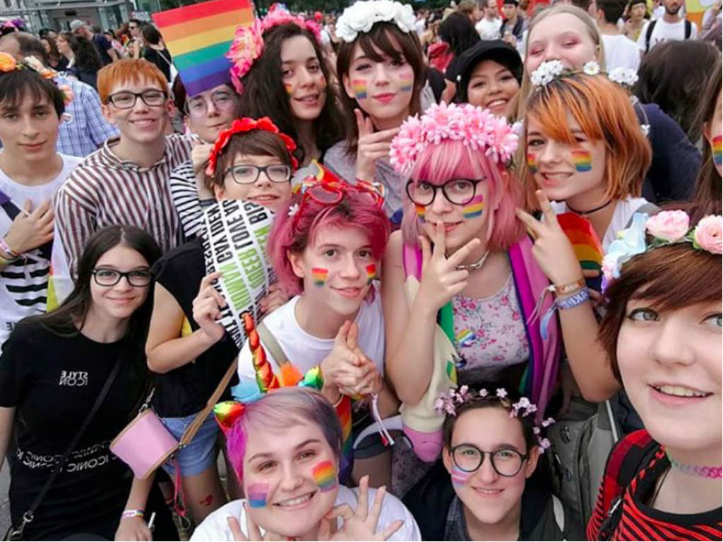 A group of friends at the parade