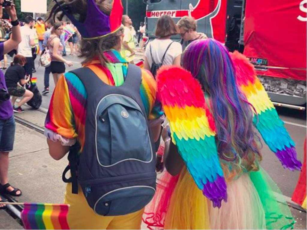 Rainbow outfits for Vienna Pride