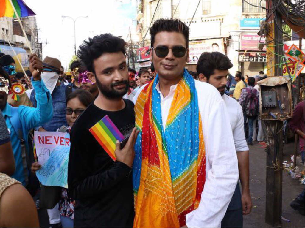 Yashwinder and a friend at Delhi Pride