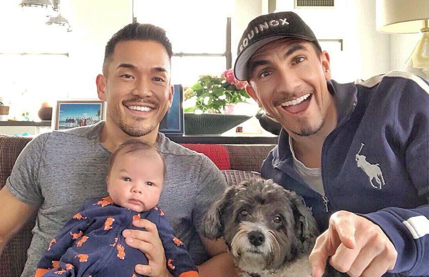 Johnny and Sebastian with Vaughn and their dog
