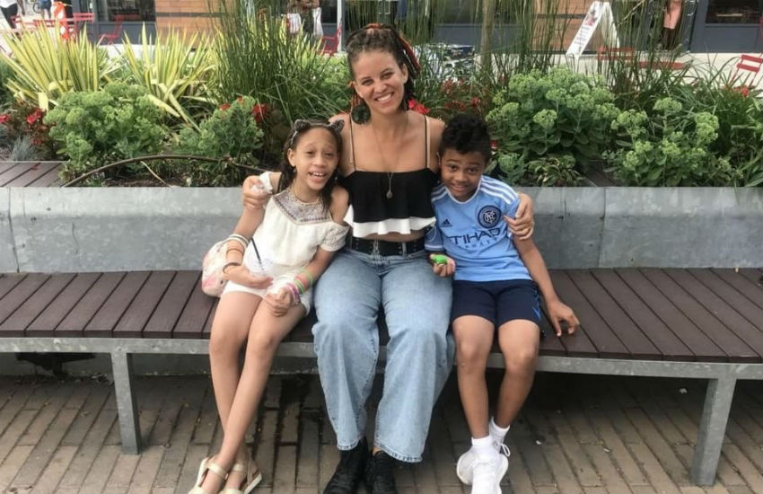 Magdalene Martinez, with Jaiden and Julian