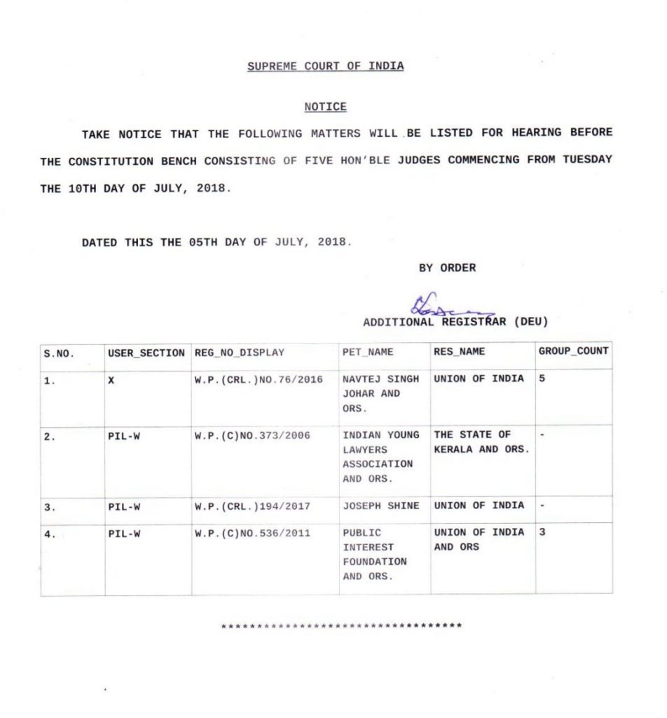 An official looking document that is a list of cases too be heard in the court.