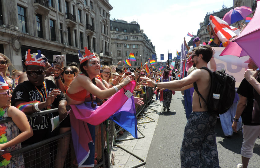 People who attended Pride in London were delighted to see the bi float