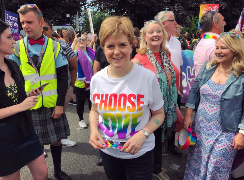 Nicola Sturgeon at Glasgow Pride 2018 